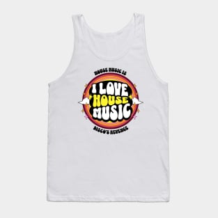 HOUSE MUSIC  - I Love Rainbow Circle (Black/Yellow/Red) Tank Top